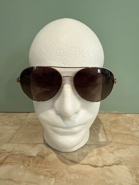 Silver Frame Brown Lens Aviator Sunglasses